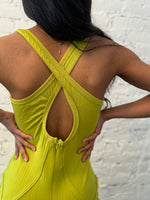 Lime cross back one piece jumper