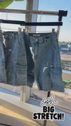 Cargo denim shorts