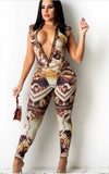 Angel print brown 2 piece set