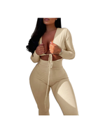 Deep v body con jumpsuit